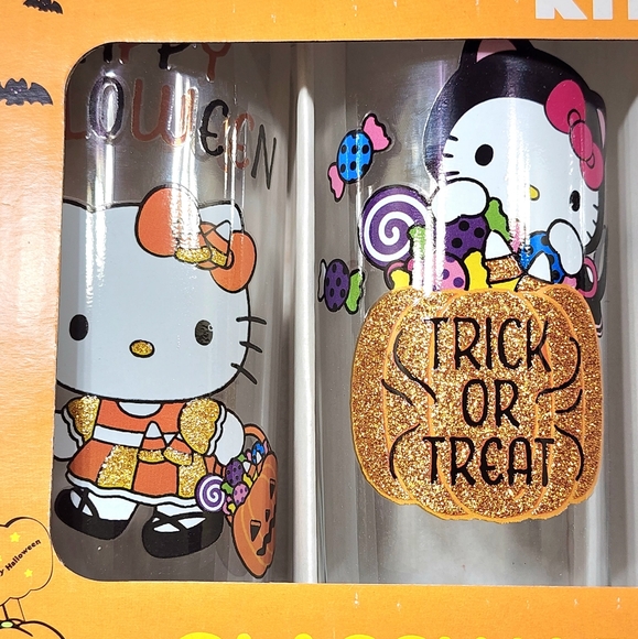 Hello Kitty Halloween Glassware Set of 4 10oz Glasses - Picture 4 of 6